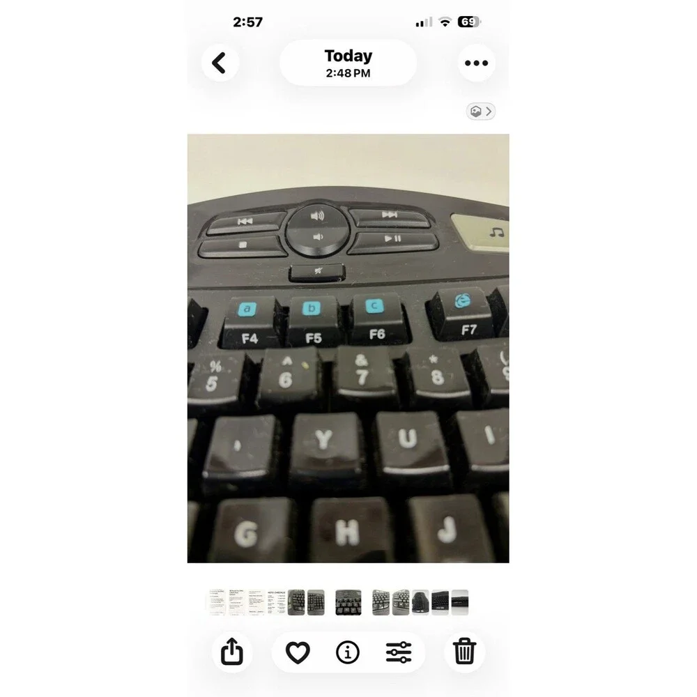 Logitech K350 Wireless Comfort Wave Ergonomic Keyboard Black No USB Dongle EUC